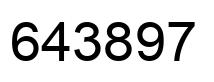 Number 643897 black image
