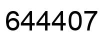 Number 644407 black image