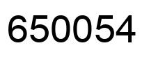 Number 650054 black image