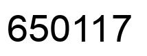 Number 650117 black image