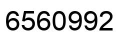 Number 6560992 black image