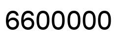 Number 6600000 black image