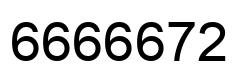 Number 6666672 black image