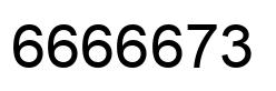 Number 6666673 black image