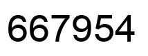 Number 667954 black image