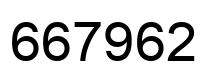 Number 667962 black image