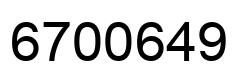 Number 6700649 black image
