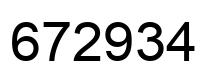 Number 672934 black image