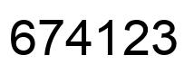 Número 674123 imagen negro