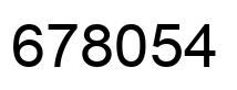 Number 678054 black image