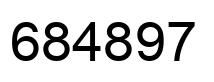 Number 684897 black image