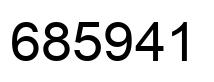 Number 685941 black image