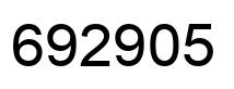 Number 692905 black image