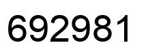 Number 692981 black image