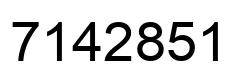 Number 7142851 black image
