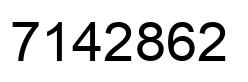 Number 7142862 black image