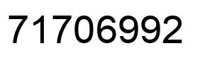 Number 71706992 black image