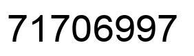 Number 71706997 black image
