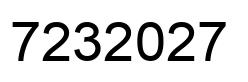 Number 7232027 black image