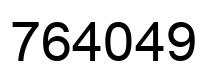 Number 764049 black image