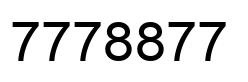 Number 7778877 black image