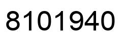 Number 8101940 black image