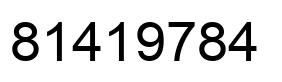 Number 81419784 black image