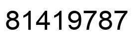 Number 81419787 black image