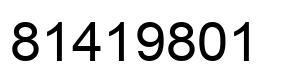 Number 81419801 black image