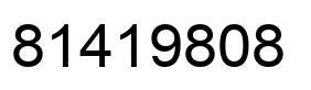 Number 81419808 black image