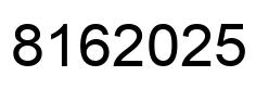 Number 8162025 black image