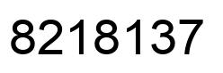 Number 8218137 black image