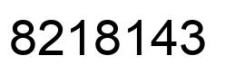 Number 8218143 black image