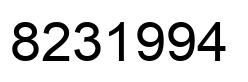 Number 8231994 black image