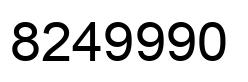 Number 8249990 black image