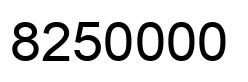 Number 8250000 black image