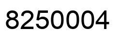 Number 8250004 black image