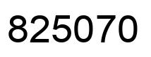 Number 825070 black image