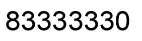 Number 83333330 black image