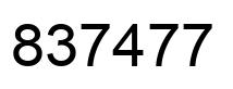 Number 837477 black image