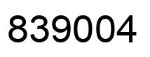 Number 839004 black image