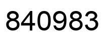 Number 840983 black image
