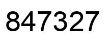 Number 847327 black image