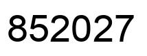 Number 852027 black image