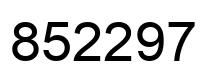 Number 852297 black image