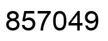 Number 857049 black image