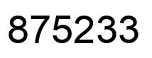 Number 875233 black image