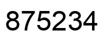 Number 875234 black image
