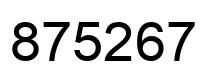 Number 875267 black image