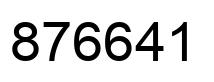 Number 876641 black image